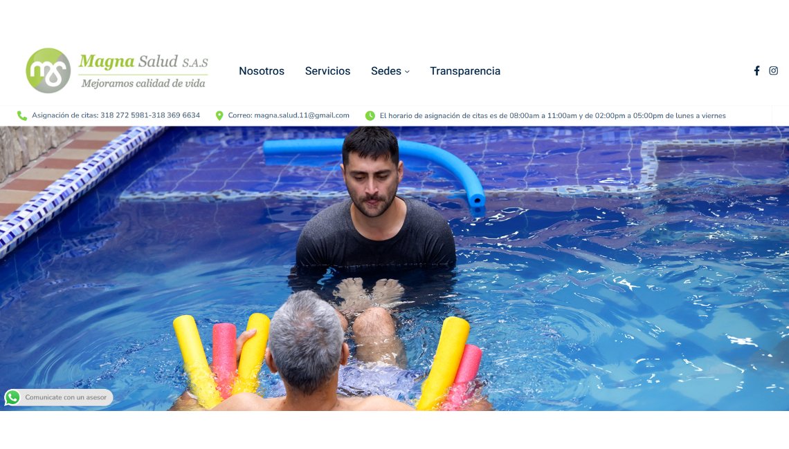 Sitio web de Magna Salud Colombia diseñado por Engranaje Studio